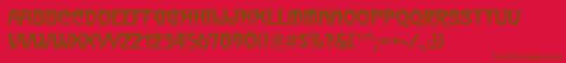 MetroNouveau-fontti – ruskeat fontit punaisella taustalla