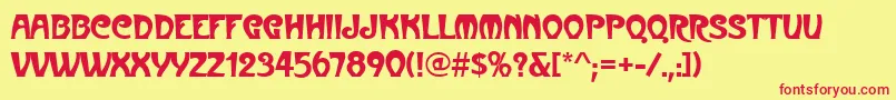 MetroNouveau Font – Red Fonts on Yellow Background