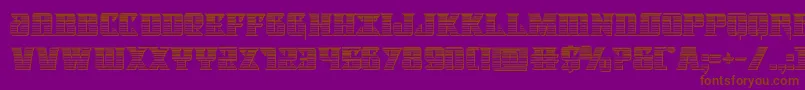Lifeforcechrome-Schriftart – Braune Schriften auf violettem Hintergrund