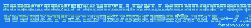 Lifeforcechrome Font – Green Fonts on Blue Background