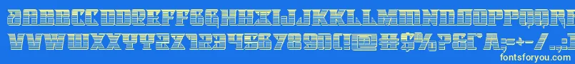 Lifeforcechrome Font – Yellow Fonts on Blue Background