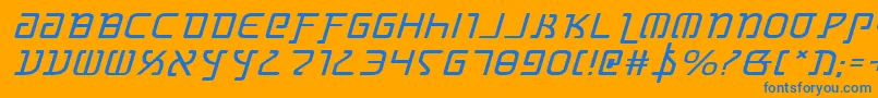 GrimlordExpandedItalic Font – Blue Fonts on Orange Background