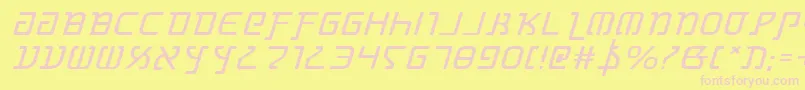 GrimlordExpandedItalic Font – Pink Fonts on Yellow Background