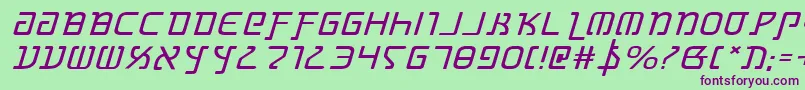 GrimlordExpandedItalic Font – Purple Fonts on Green Background