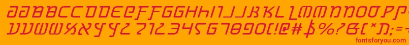 GrimlordExpandedItalic Font – Red Fonts on Orange Background