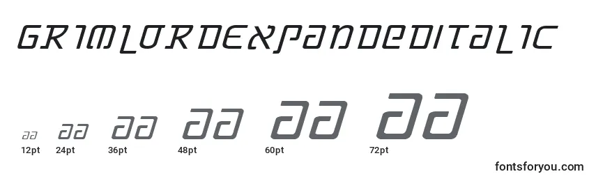 GrimlordExpandedItalic Font Sizes