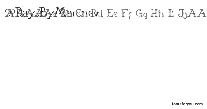 A fonte 29DaysByMarsnev – alfabeto, números, caracteres especiais