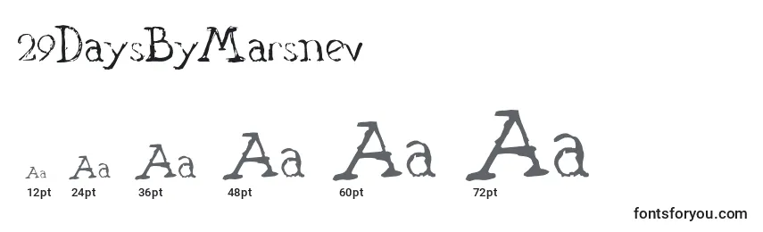 29DaysByMarsnev Font Sizes