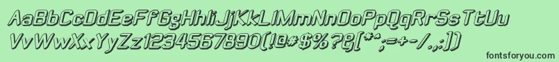 Zyphyteoffsetoblique Font – Black Fonts on Green Background