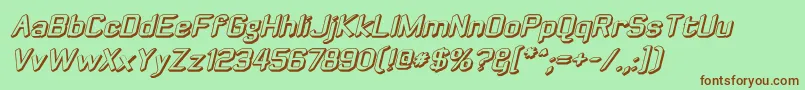 Zyphyteoffsetoblique Font – Brown Fonts on Green Background