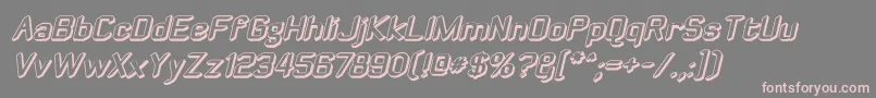 Zyphyteoffsetoblique Font – Pink Fonts on Gray Background