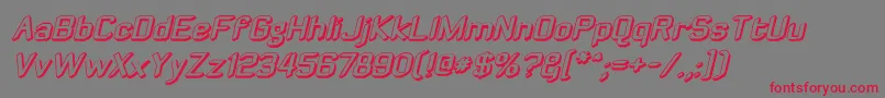 Zyphyteoffsetoblique Font – Red Fonts on Gray Background