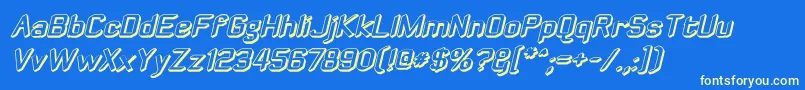 Zyphyteoffsetoblique Font – Yellow Fonts on Blue Background