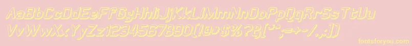 Zyphyteoffsetoblique Font – Yellow Fonts on Pink Background