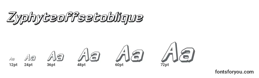 Размеры шрифта Zyphyteoffsetoblique