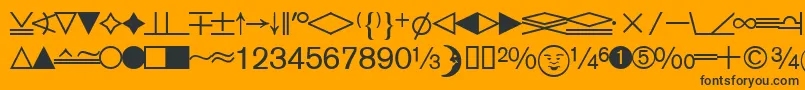 フォントDatasymedbNormal – 黒い文字のオレンジの背景