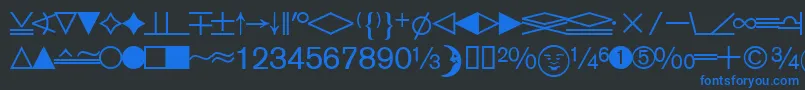 フォントDatasymedbNormal – 黒い背景に青い文字