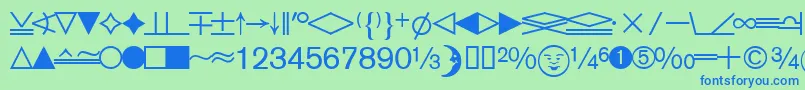 Шрифт DatasymedbNormal – синие шрифты на зелёном фоне