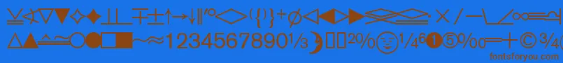 Шрифт DatasymedbNormal – коричневые шрифты на синем фоне