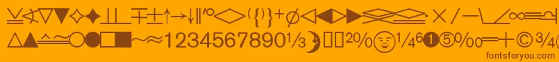 フォントDatasymedbNormal – オレンジの背景に茶色のフォント