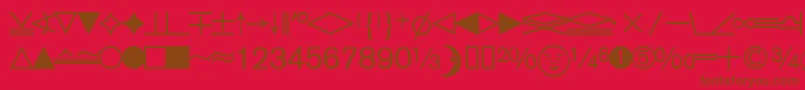 フォントDatasymedbNormal – 赤い背景に茶色の文字
