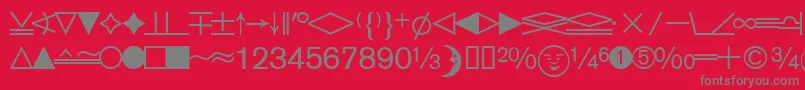 DatasymedbNormal Font – Gray Fonts on Red Background