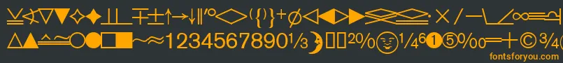 フォントDatasymedbNormal – 黒い背景にオレンジの文字