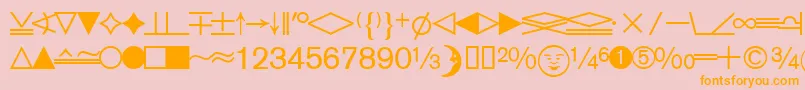 フォントDatasymedbNormal – オレンジの文字がピンクの背景にあります。