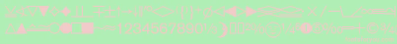 Czcionka DatasymedbNormal – różowe czcionki na zielonym tle