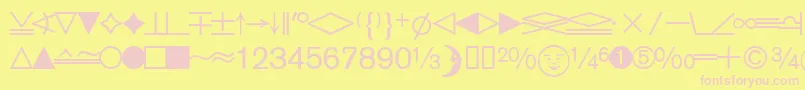 DatasymedbNormal Font – Pink Fonts on Yellow Background