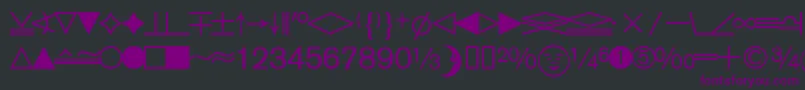 フォントDatasymedbNormal – 黒い背景に紫のフォント