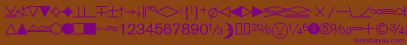 フォントDatasymedbNormal – 紫色のフォント、茶色の背景