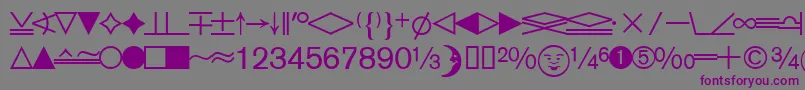 DatasymedbNormal-fontti – violetit fontit harmaalla taustalla