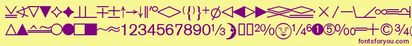 フォントDatasymedbNormal – 紫色のフォント、黄色の背景