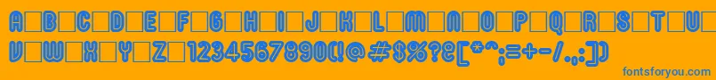 フォントRoninset9 – オレンジの背景に青い文字