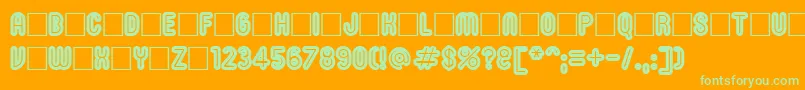Więcej informacji o czcionce Roninset9 Czcionka Roninset9 – zielone czcionki na pomarańczowym tle
