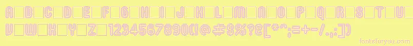 Roninset9-fontti – vaaleanpunaiset fontit keltaisella taustalla