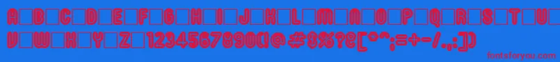 Roninset9 Font – Red Fonts on Blue Background