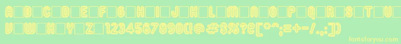 Roninset9 Font – Yellow Fonts on Green Background