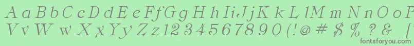 フォントClaritaItalic – 緑の背景に灰色の文字