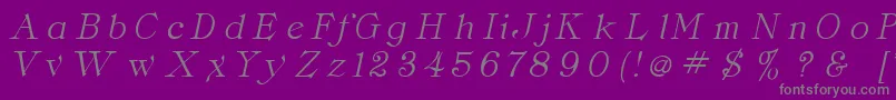 ClaritaItalic-Schriftart – Graue Schriften auf violettem Hintergrund