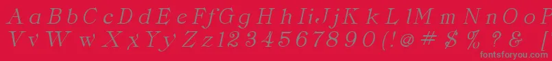 ClaritaItalic Font – Gray Fonts on Red Background