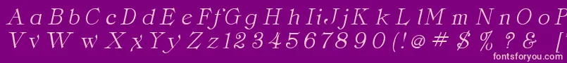 ClaritaItalic-fontti – vaaleanpunaiset fontit violetilla taustalla