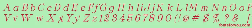 ClaritaItalic Font – Red Fonts on Green Background