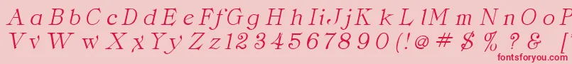 Fonte ClaritaItalic – fontes vermelhas em um fundo rosa