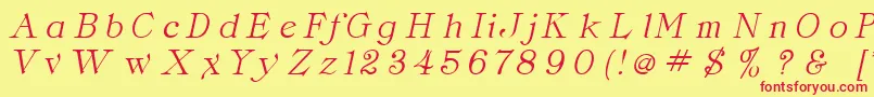 ClaritaItalic Font – Red Fonts on Yellow Background