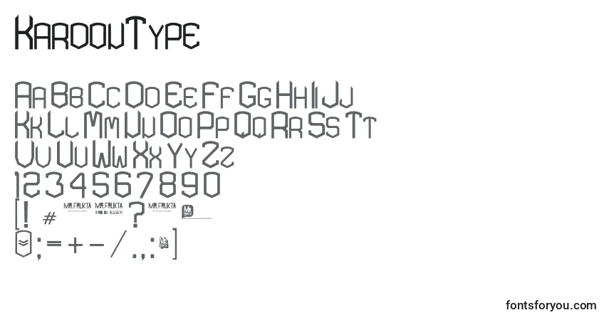 A fonte KardonType – alfabeto, números, caracteres especiais