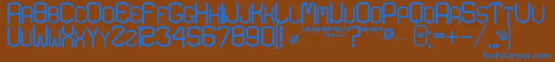 KardonType-Schriftart – Blaue Schriften auf braunem Hintergrund