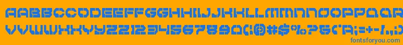 フォントPulsarclasscond – オレンジの背景に青い文字