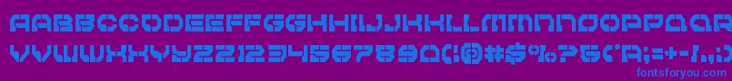 フォントPulsarclasscond – 紫色の背景に青い文字